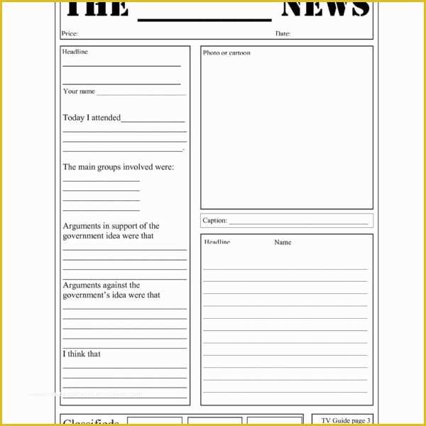 Free Printable Newspaper Templates for Students Of Blank Newspaper Template Printable 2018 Cialisvbsfo