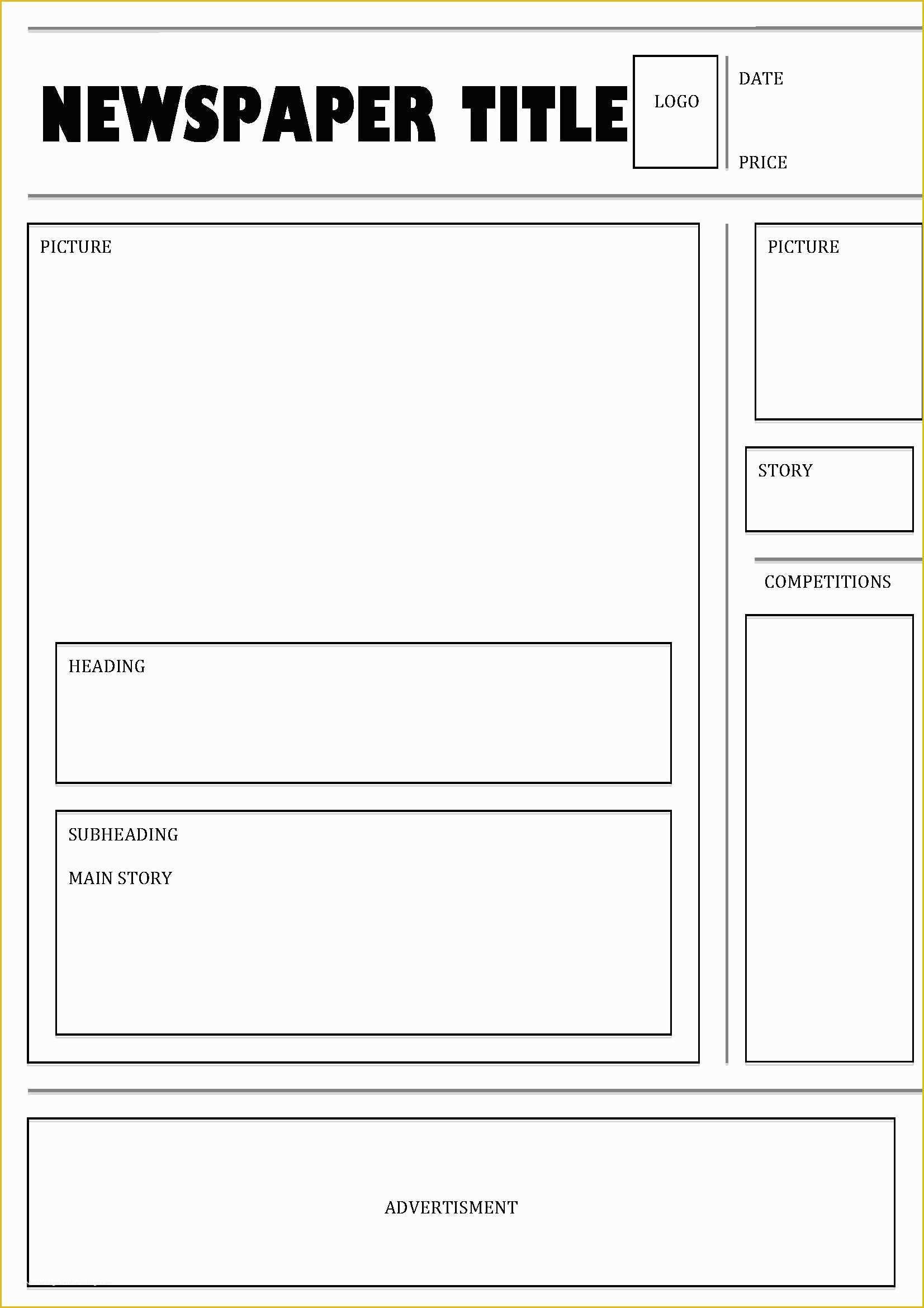 Free Printable Newspaper Template For Students