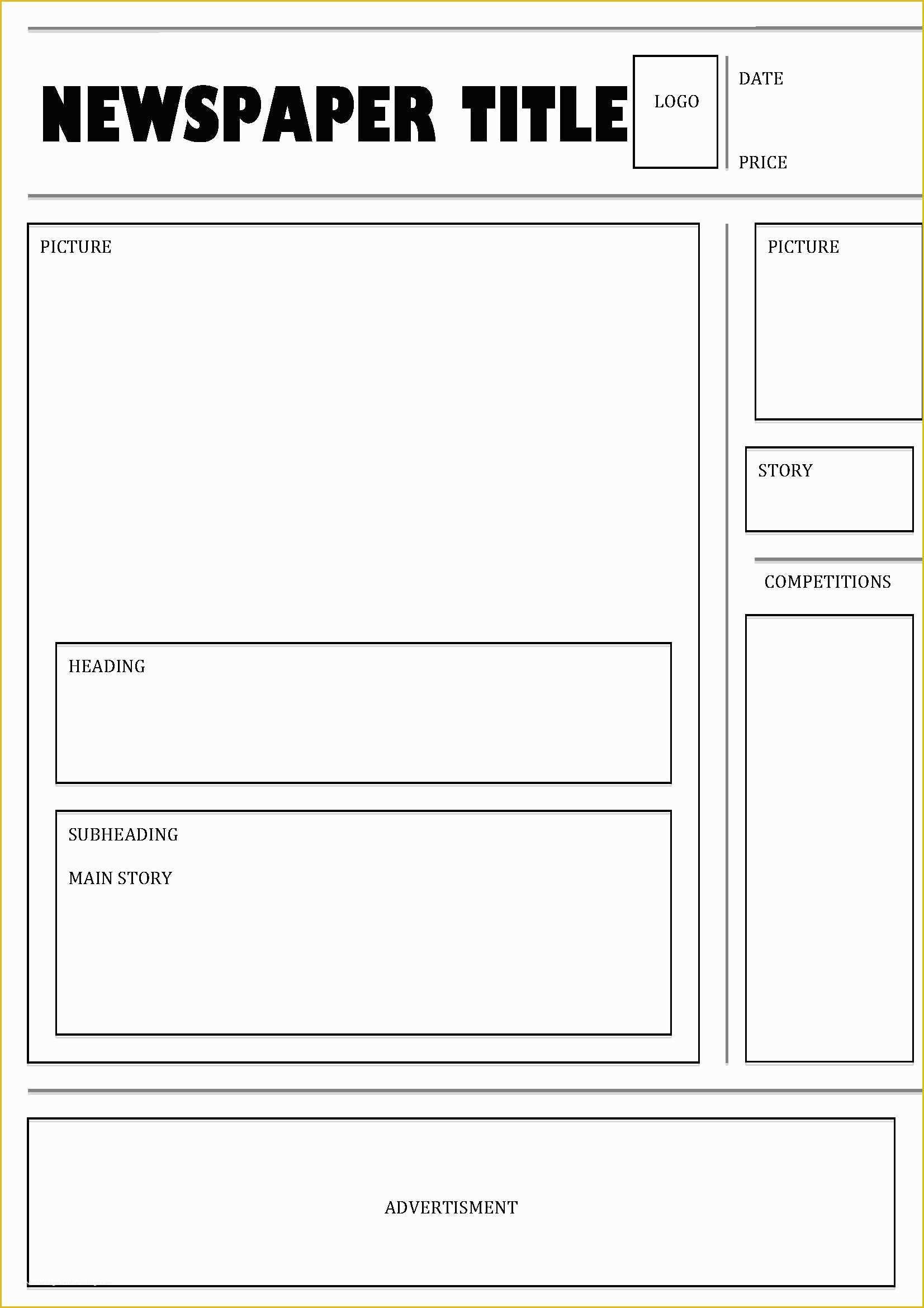 Free Printable Newspaper Templates For Students Of Kate S Blog Just 