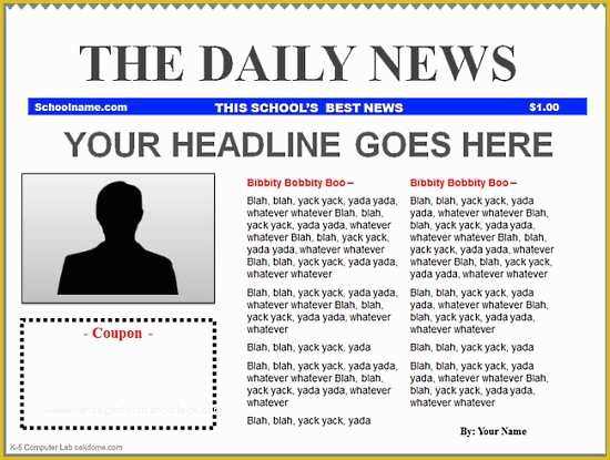 Free Printable Newspaper Templates for Students Of Microsoft Word Newspaper Template