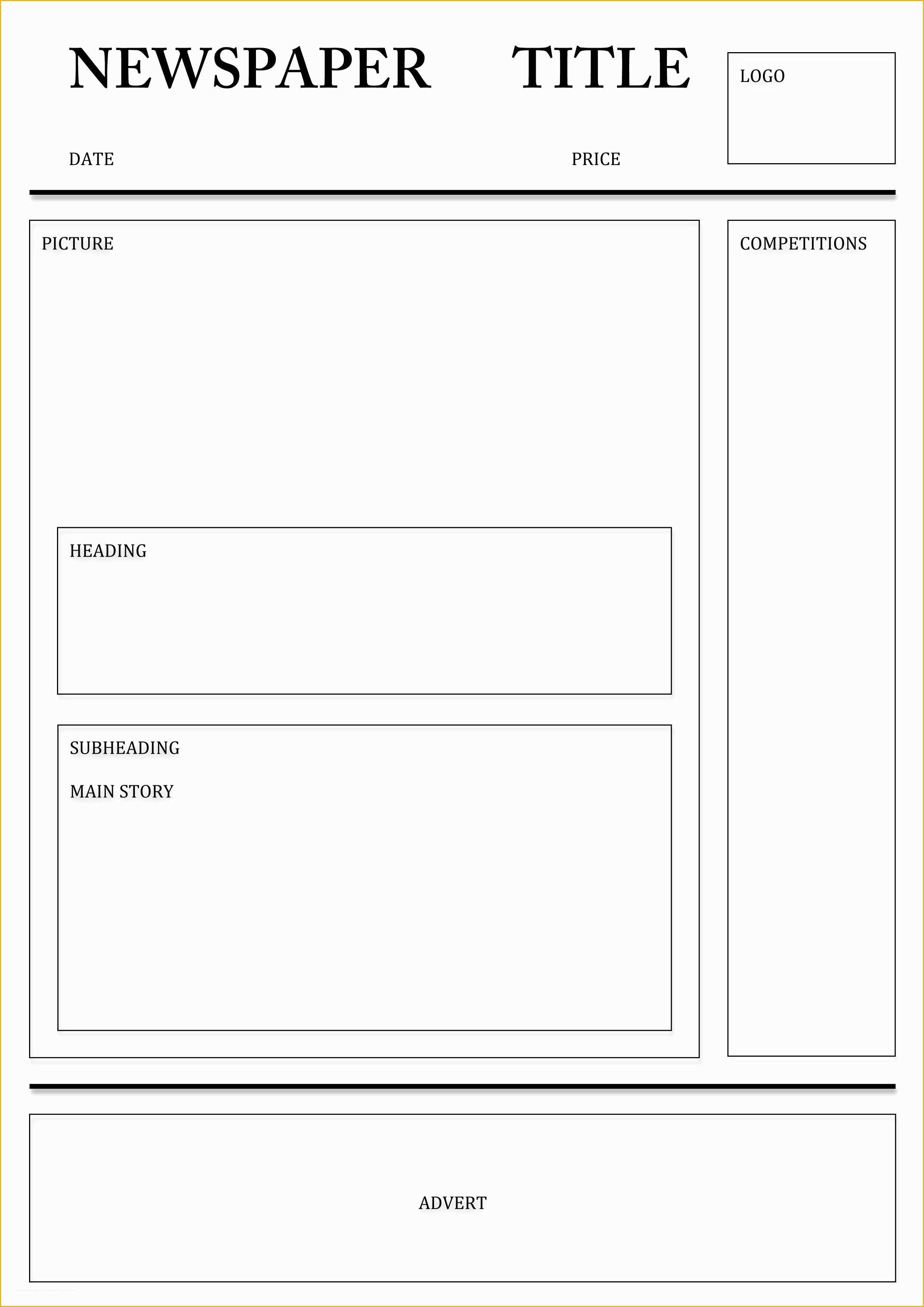 Free Printable Newspaper Templates for Students Of Newspaper Template – 3