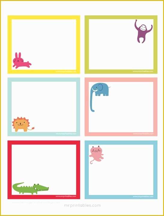 Free Printable Note Cards Template Of Animals Printable Note Cards Mr Printables