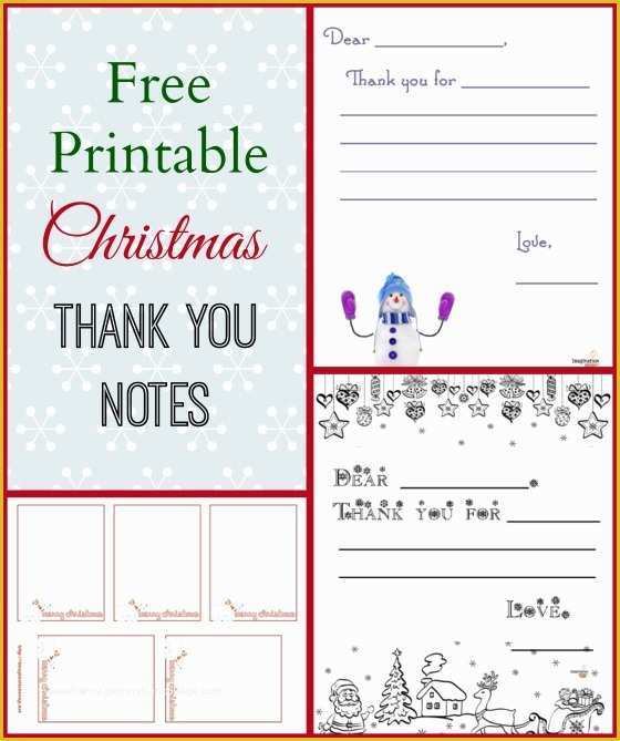 Free Printable Note Cards Template Of Free Printable Christmas Thank You Note Cards