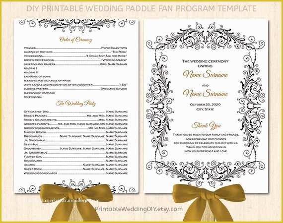 Free Printable Paddle Fan Template Of Elagant Paddle Fan Program by Yourweddingtemplates On Etsy