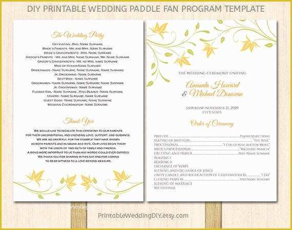 Free Printable Paddle Fan Template Of Items Similar to Printable Wedding Program Fan Template