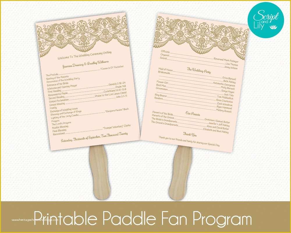 Free Printable Paddle Fan Template Of Lace Paddle Fan Program Template Double Sided Diy