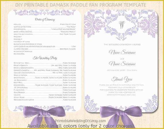 Free Printable Paddle Fan Template Of Lavender Lilac Paddle Fan Program Template by