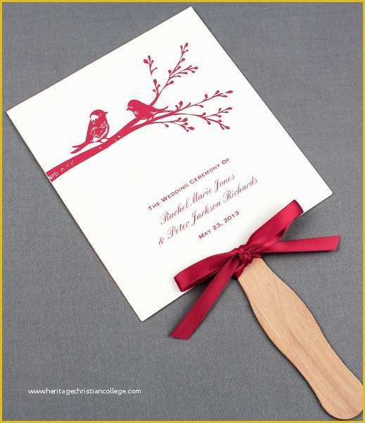 Free Printable Paddle Fan Template Of Wedding Fan Programs Template with Birds – Download & Print
