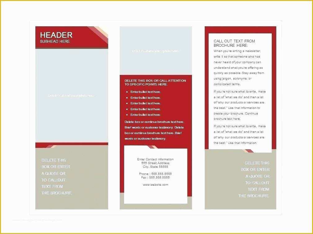 Free Printable Pamphlet Template Of Template Brochure Word Free Brochure Templates Tri Fold