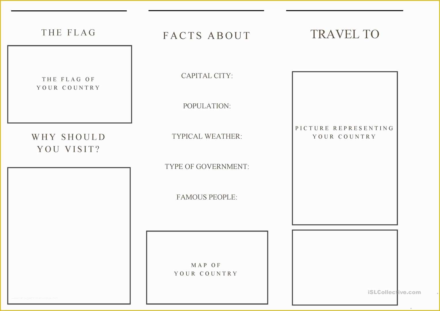 Free Printable Pamphlet Template Of Travel Brochure Template and Example Brochure Worksheet