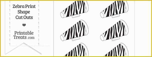 Free Printable Paper Megaphone Template Of Small Zebra Print Cheer Megaphone Cut Outs — Printable