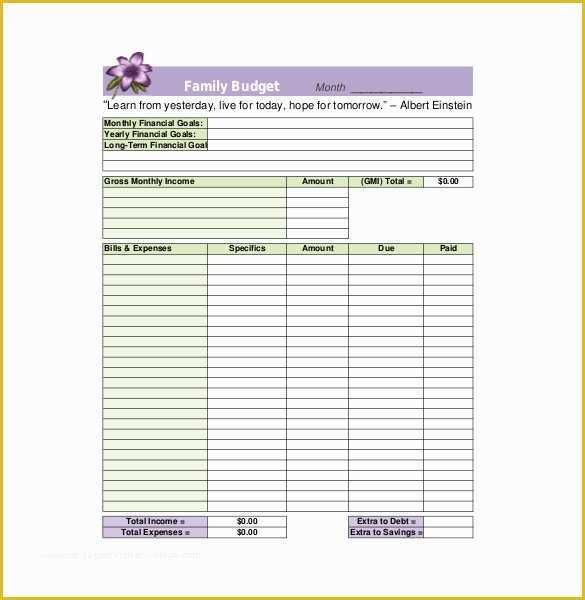 Free Printable Personal Budget Template Of 8 Family Bud Templates – Free Sample Example format