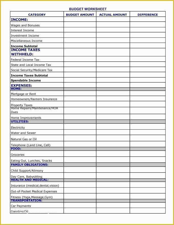 Free Printable Personal Budget Template Of Free Printable Personal Bud Worksheet