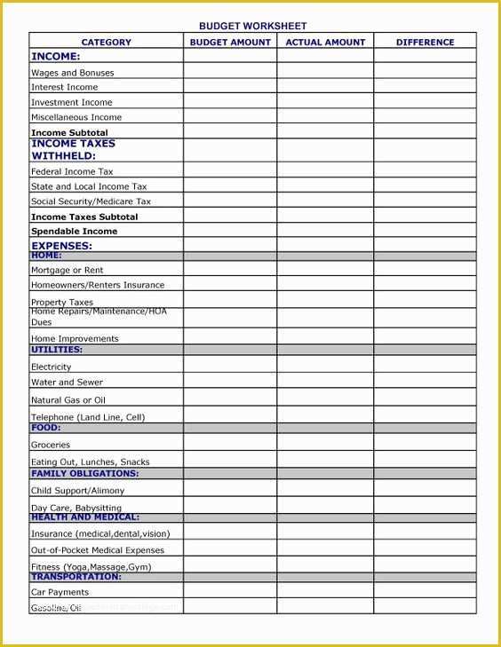 Free Printable Personal Budget Template Of Free Printable Personal Bud Worksheet