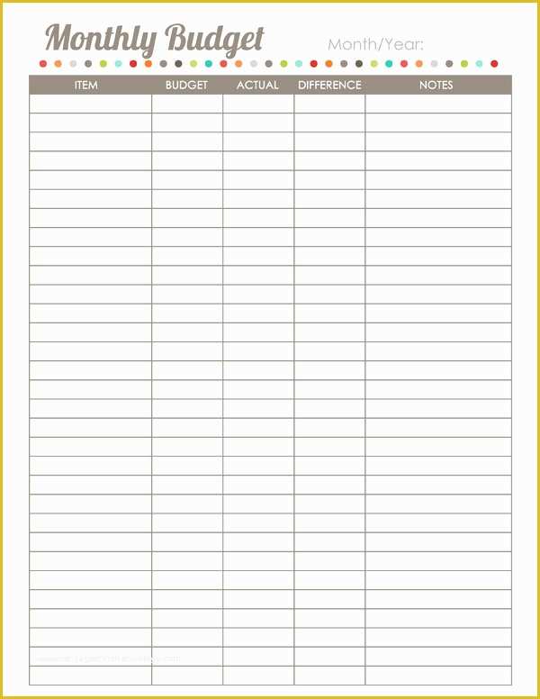 Free Printable Personal Budget Template Of Home Finance Printables the Harmonized House Project