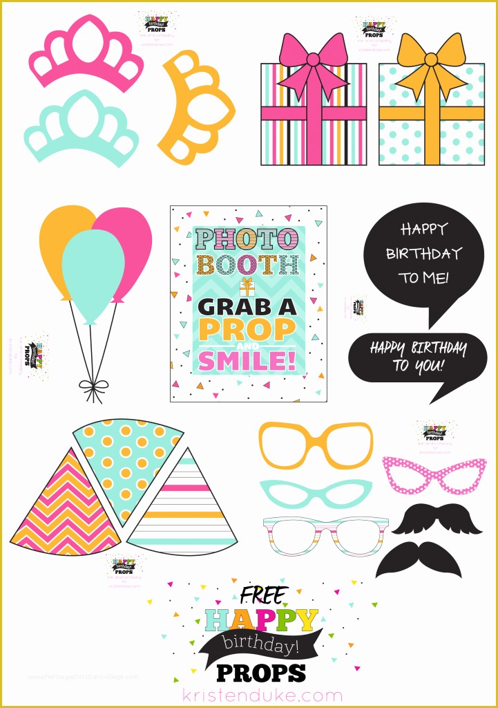 Free Printable Photo Booth Props Template Of Birthday Booth Props and Free Printables