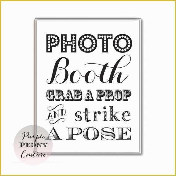 Free Printable Photo Booth Sign Template Of Booth Prop Sign Printable Wedding New by