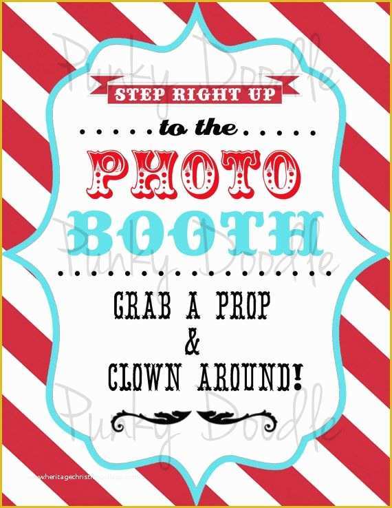 Free Printable Photo Booth Sign Template Of Carnival Party Sign Circus Party Sign Circus