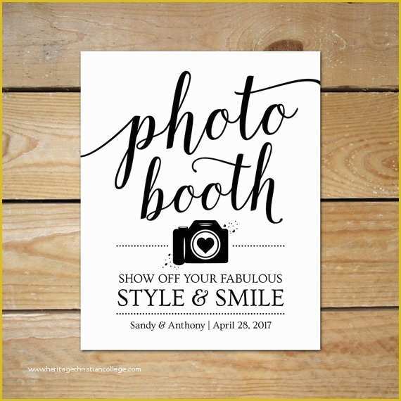 Free Printable Photo Booth Sign Template Of Printable Booth Signs for Wedding Editable Booth