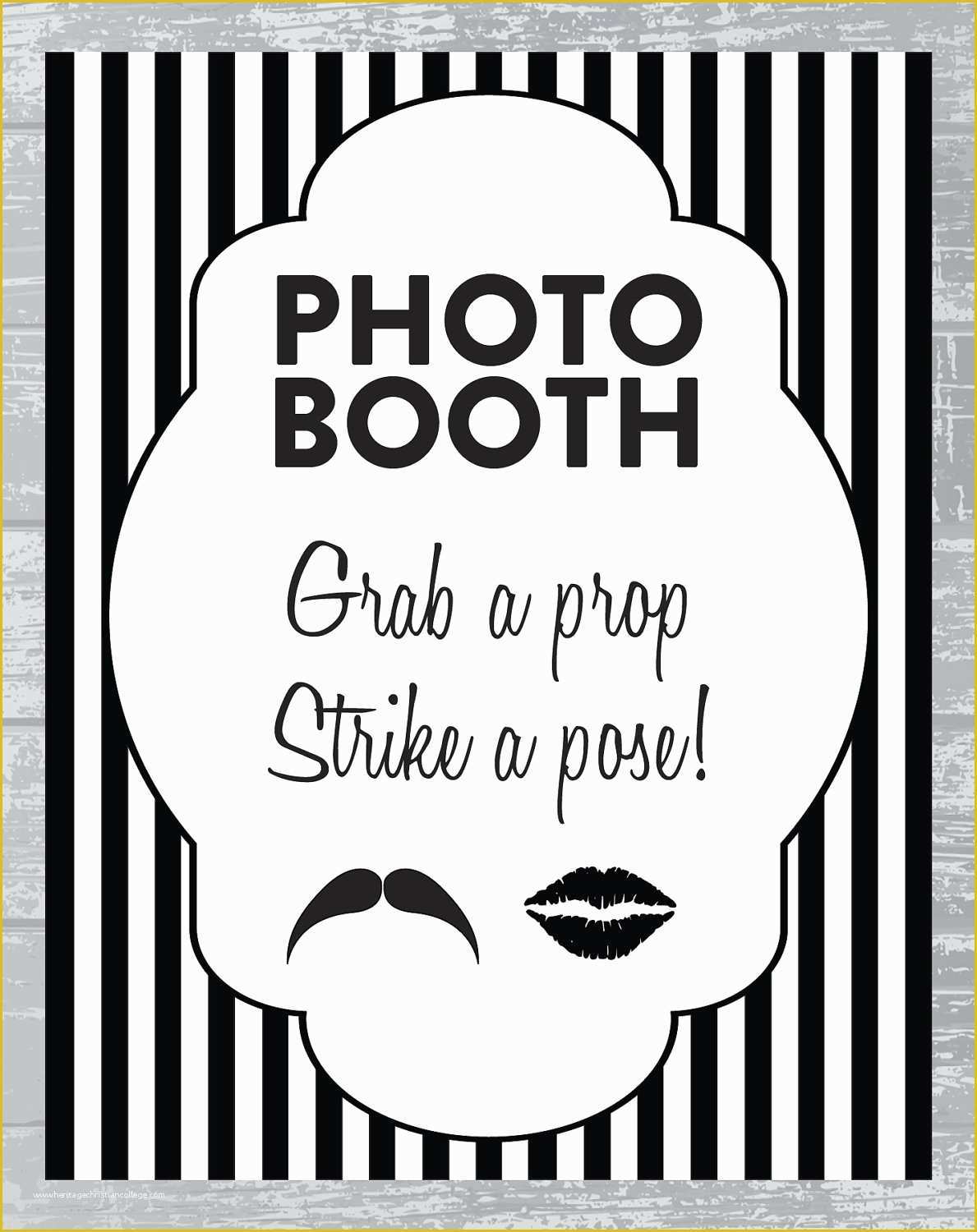 Free Printable Photo Booth Sign Template Of Striped Modern Booth Sign Diy Wedding by Creativepapier