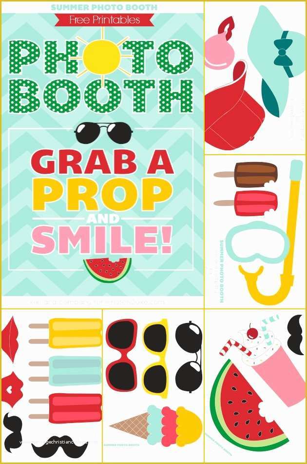 Free Printable Photo Booth Sign Template Of Summer Booth Props Free Printables