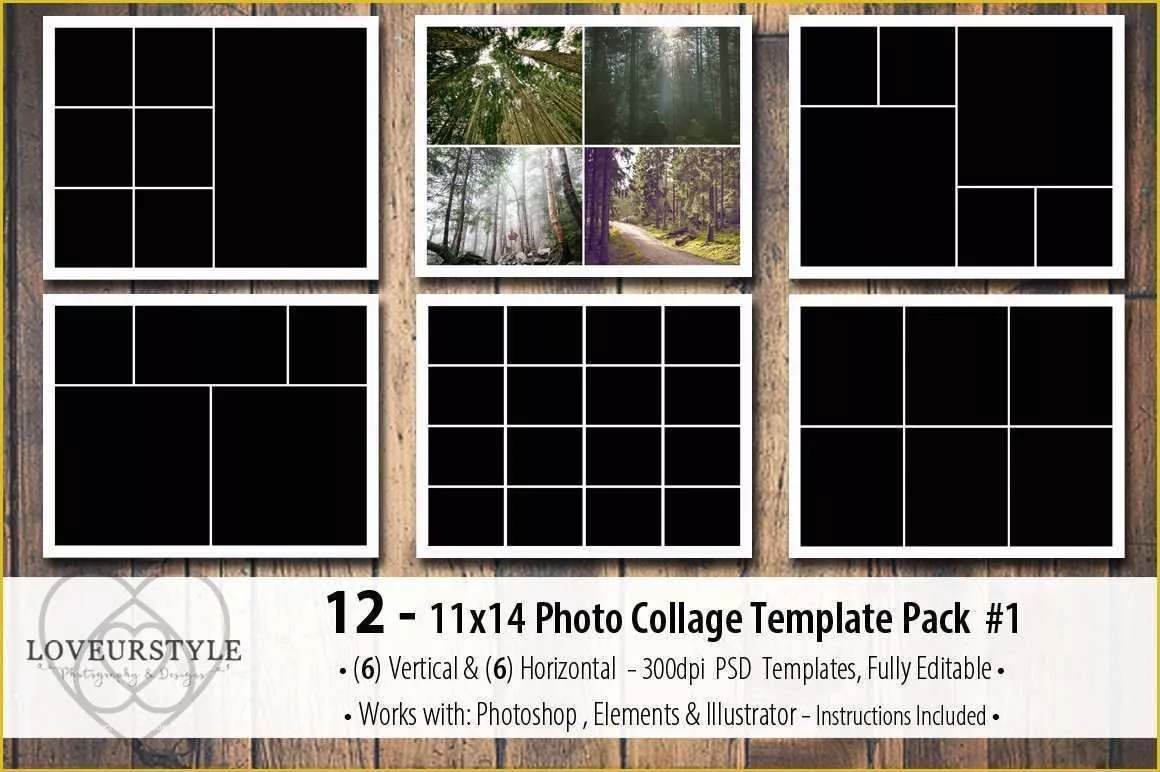 Free Printable Photo Collage Template Of 11x14 Collage Template Pack 1 Templates Creative