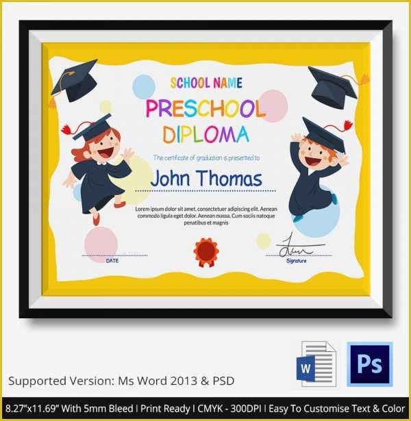 Free Printable Preschool Graduation Invitation Templates Of 11 Graduation Certificate Templates Word Pdf Documents