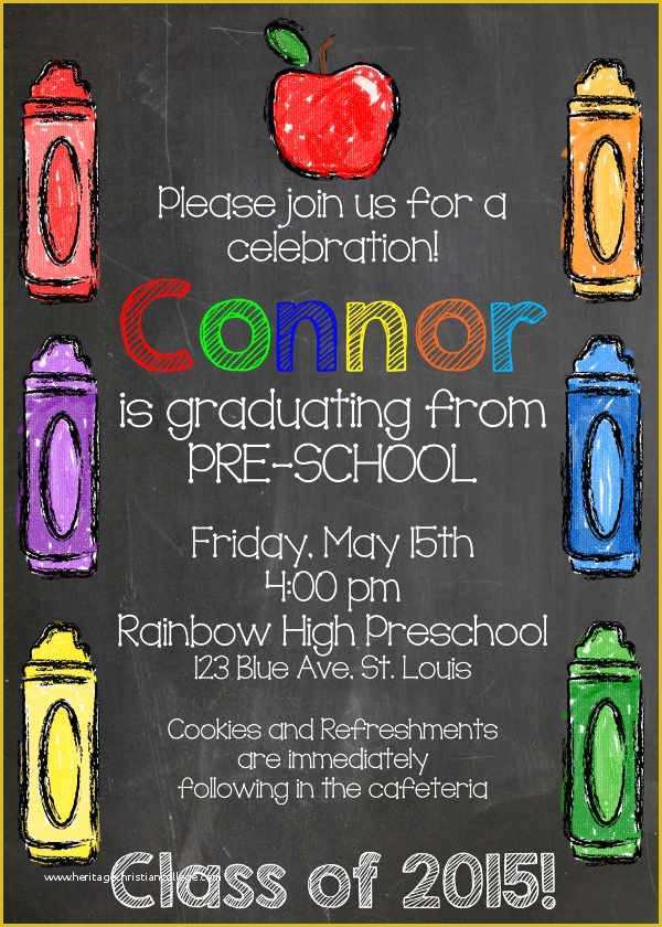 Free Printable Preschool Graduation Invitation Templates Of 42 Printable Graduation Invitations