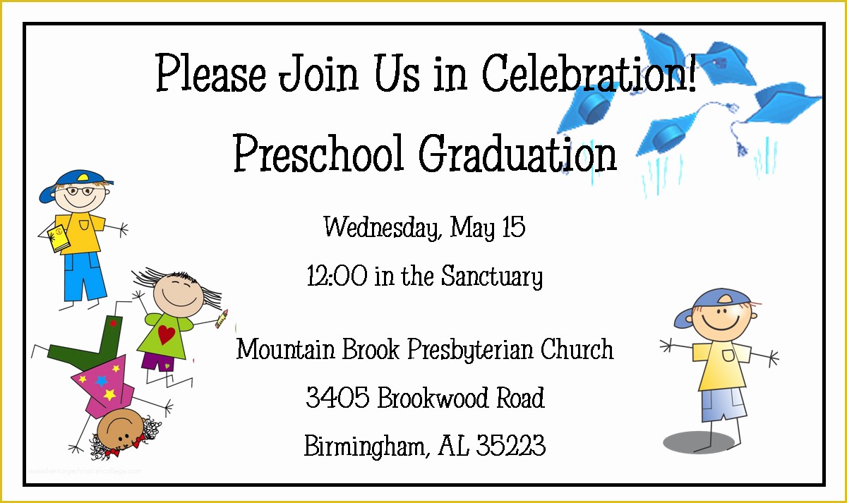 Free Printable Preschool Graduation Invitation Templates Of Free Kindergarten Graduation Invitations Yourweek