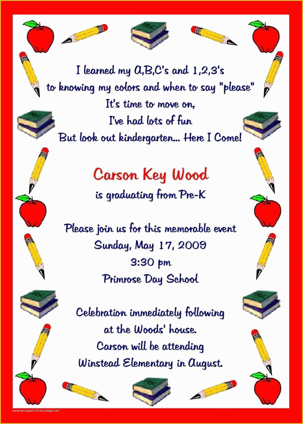 Free Kindergarten Graduation Invitation Template