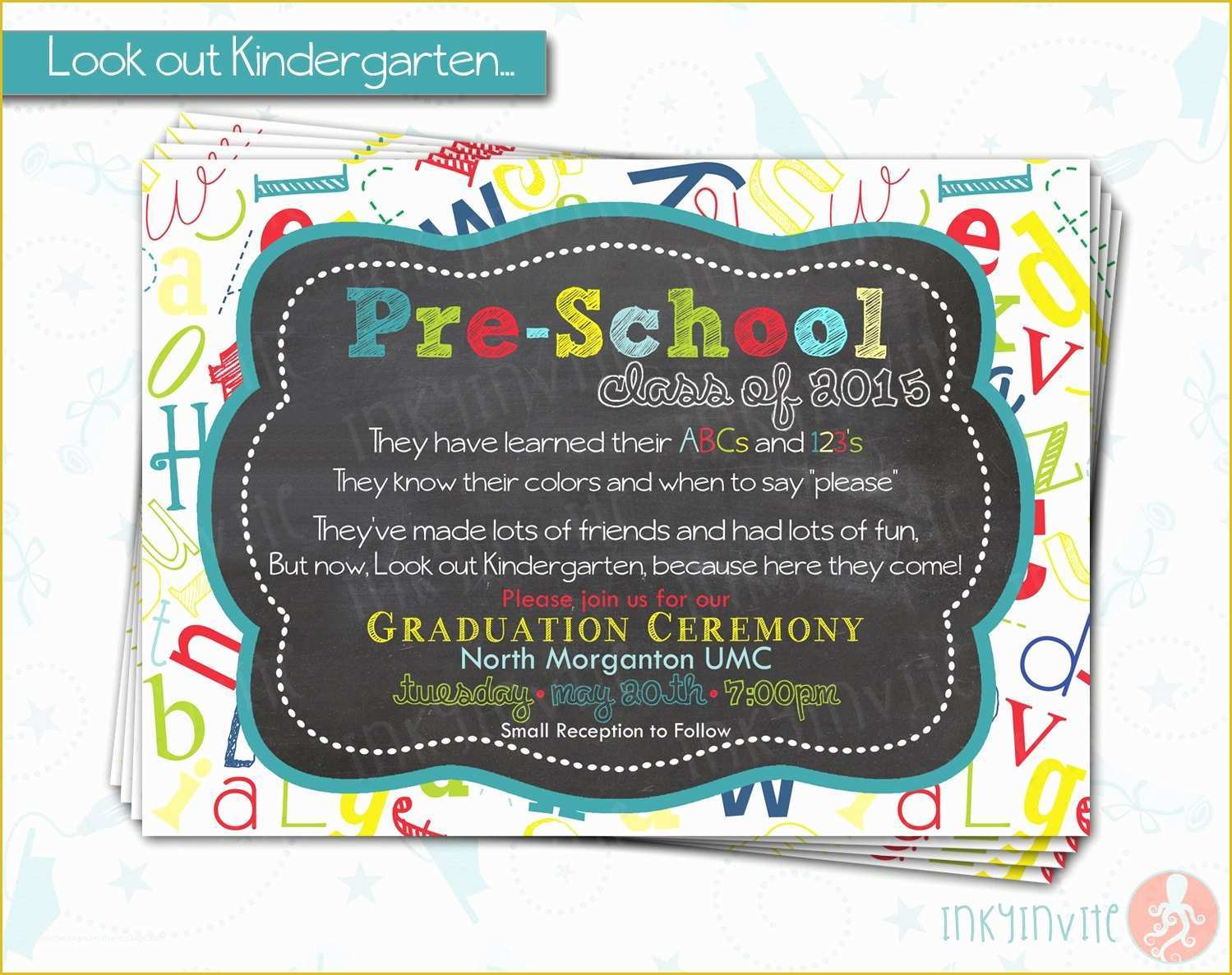 Free Printable Preschool Graduation Invitation Templates Of Pre School Graduation Invitation Pre K Class Graduation