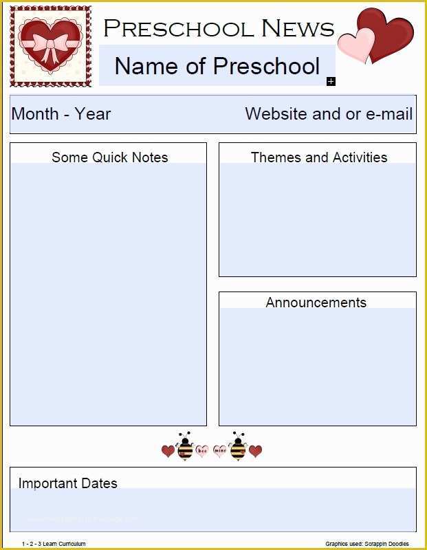 Free Printable Preschool Newsletter Templates Of 8 Best Of Monthly Newsletter Template Printables