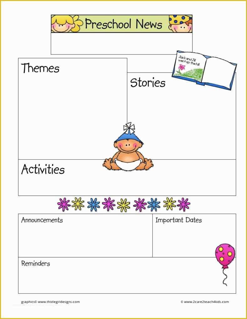 Free Printable Preschool Newsletter Templates Of 9 Kindergarten Newsletter Templates Free Samples