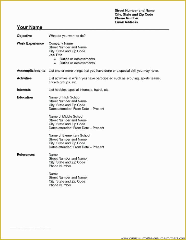 Free Printable Professional Resume Templates Of Resume Templates for Kids Free Printable Resume Templates