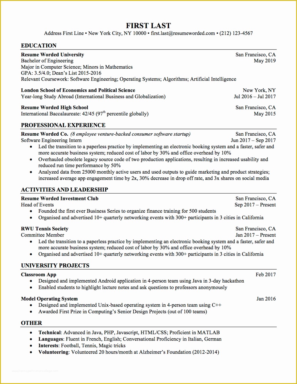 Free Printable Professional Resume Templates Of Sample Professional Resume Template Tag Awesome Most