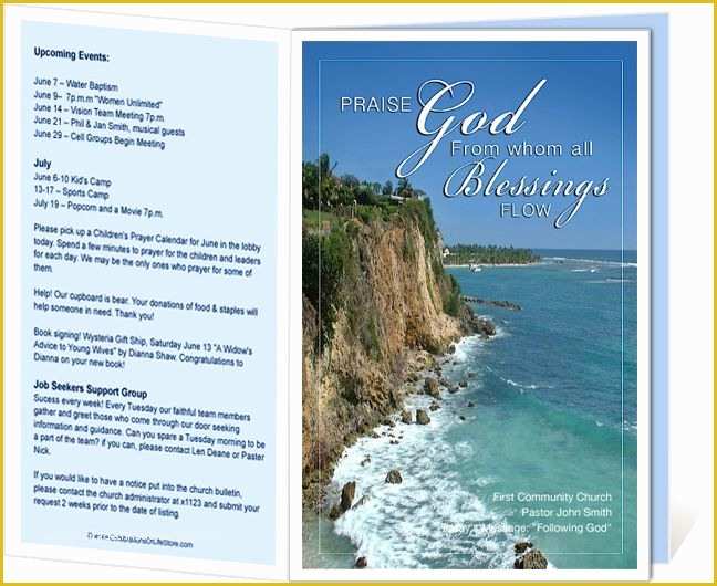 Free Printable Program Templates for Church Of Church Bulletin Templates Praise Church Bulletin