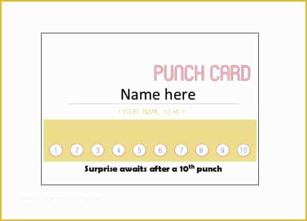 Free Printable Punch Card Template Of 30 Printable Punch Reward Card Templates [ Free]