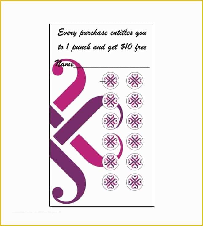 Free Printable Punch Card Template Of 30 Printable Punch Reward Card Templates [ Free]