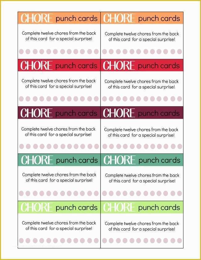 Free Printable Punch Card Template Of Best 25 Printable Chore Cards Ideas On Pinterest