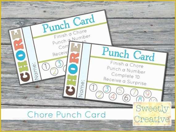 Free Printable Punch Card Template Of Chore Punch Card Printable Instant Download Printable