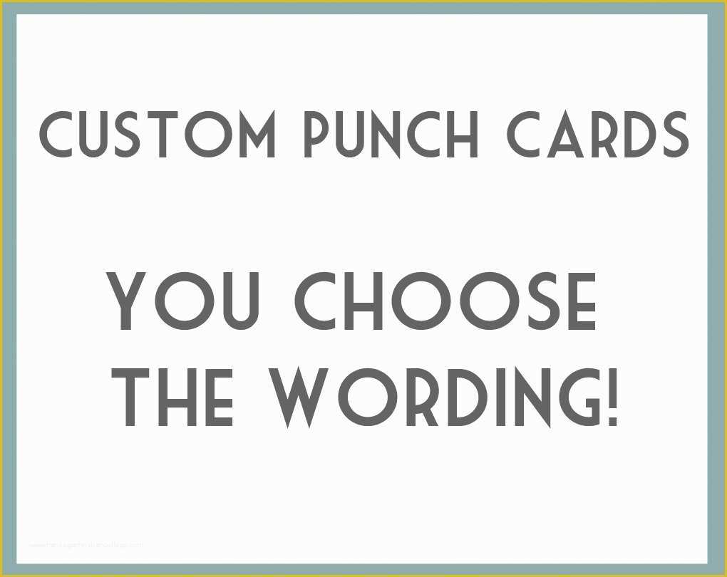 Free Printable Punch Card Template Of Diy Printable Punch Cards You Choose Wording by