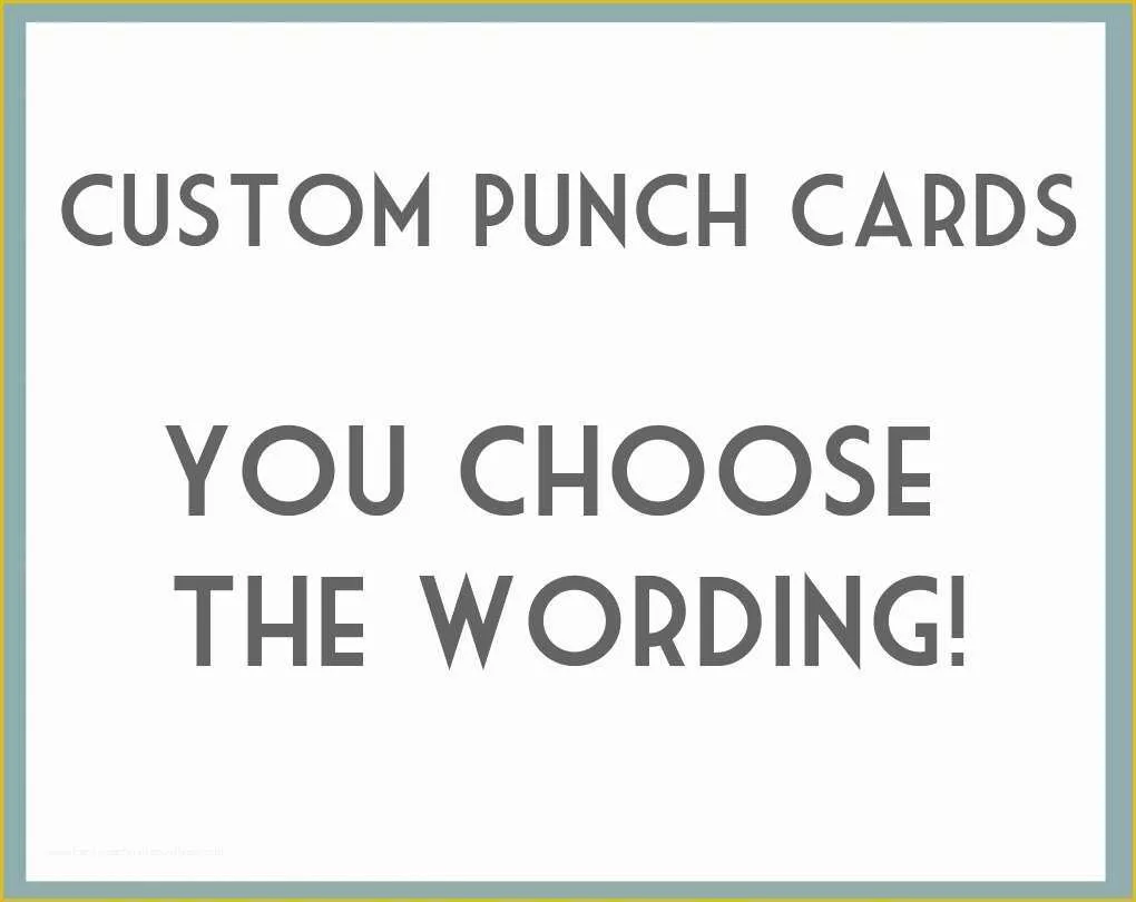 Free Printable Punch Card Template Of Diy Printable Punch Cards You Choose Wording by