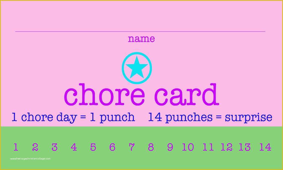 Free Printable Punch Card Template Of Free Printable Chore Punch Cards