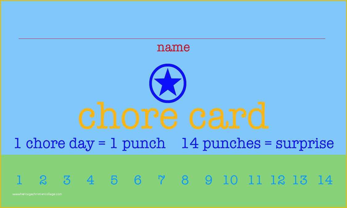 Free Printable Punch Card Template Of Free Printable Chore Punch Cards