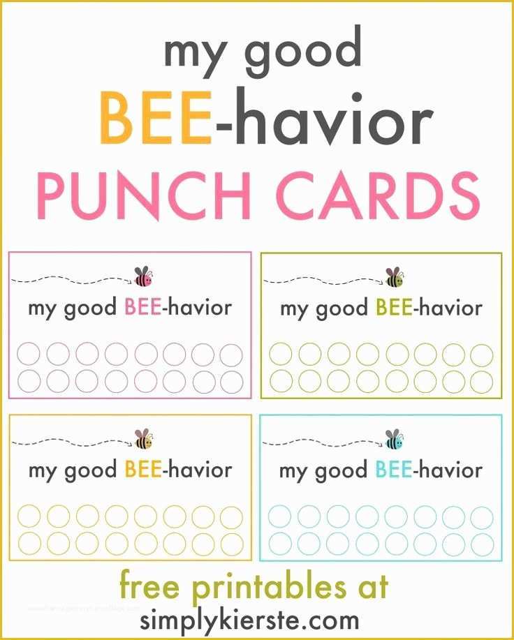 Free Printable Punch Card Template Of Good Behavior Punch Cards