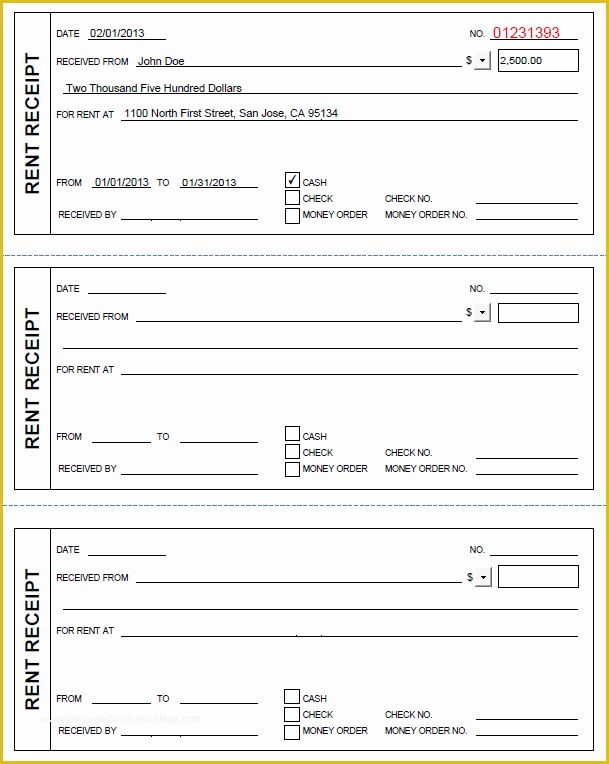 Free Printable Receipt Template Of 6 Free Rent Receipt