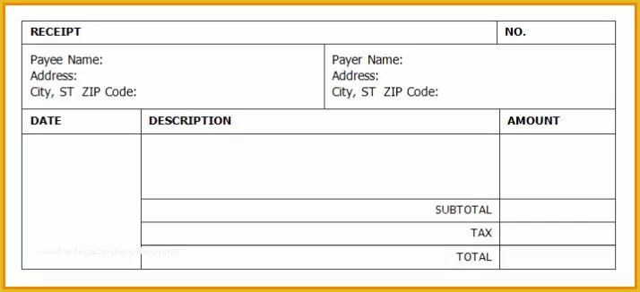 Free Printable Receipt Template Of Receipt Template Word