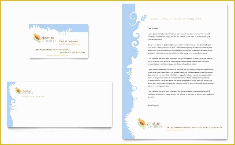 Free Printable Religious Business Card Templates Of Christian Church Business Card & Letterhead Template
