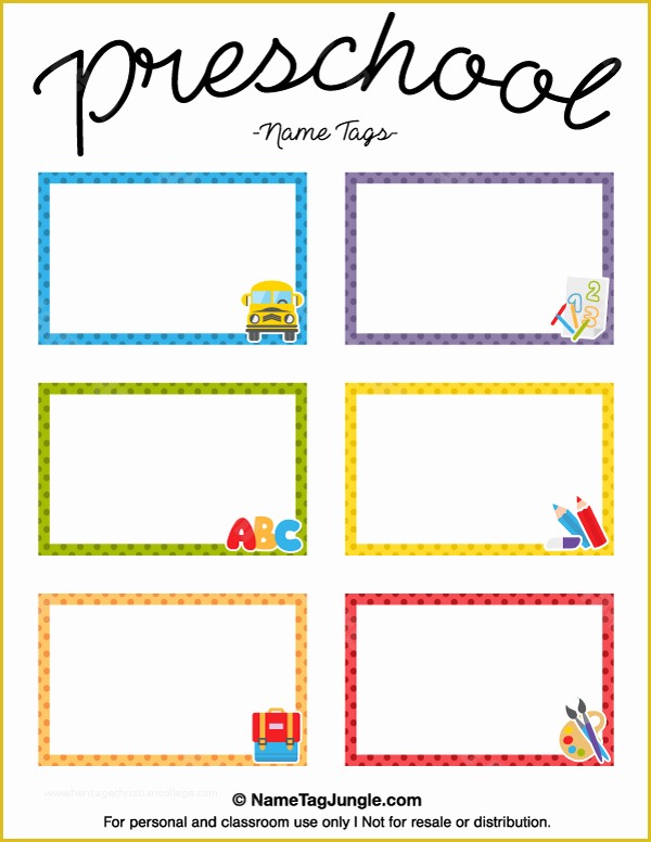 Free Printable Religious Business Card Templates Of Printable Preschool Name Tags