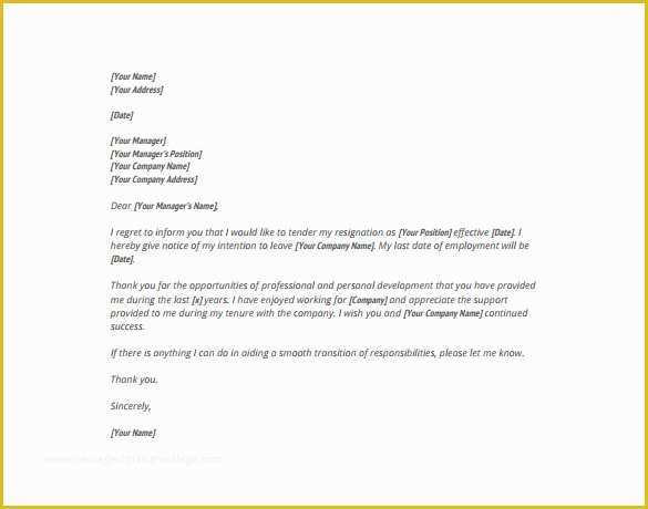 Free Printable Resignation Letter Template Of 16 formal Resignation Letter Templates Pdf Doc